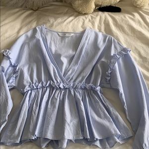 Zara blue cinched top